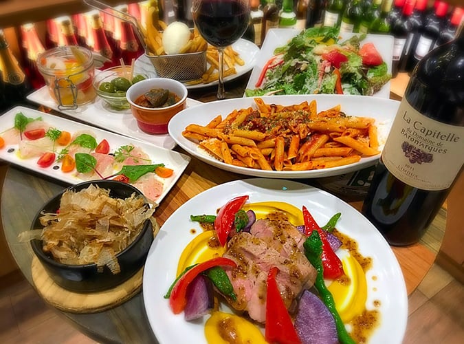 ソムリエ厳選ワインを自慢の料理とともに　貸切パーティープラン