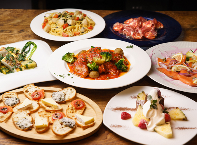 肉魚のメイン料理まで内容、ボリューム共に満足いただけるパーティープラン♪