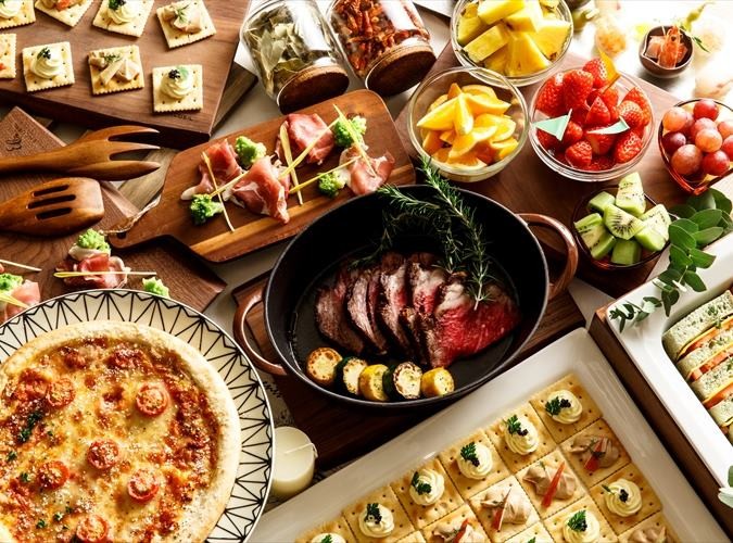 ■ビュッフェ＋フリードリンク■　真鯛や特選牛ソテーなどビュッフェスタイル