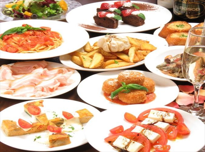 【鴨のグリルやドルチェもついて4500円！】お料理9品＋フリードリンク2時間