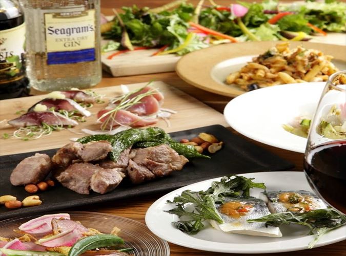 【全プラン　ビュッフェもテーブルシェアもOK】お料理6品＋フリードリンク1.5時間