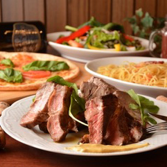 【贅沢♪愛知県産3 種のお肉盛りプラン】デザート込みお食事11品+飲み放題付き