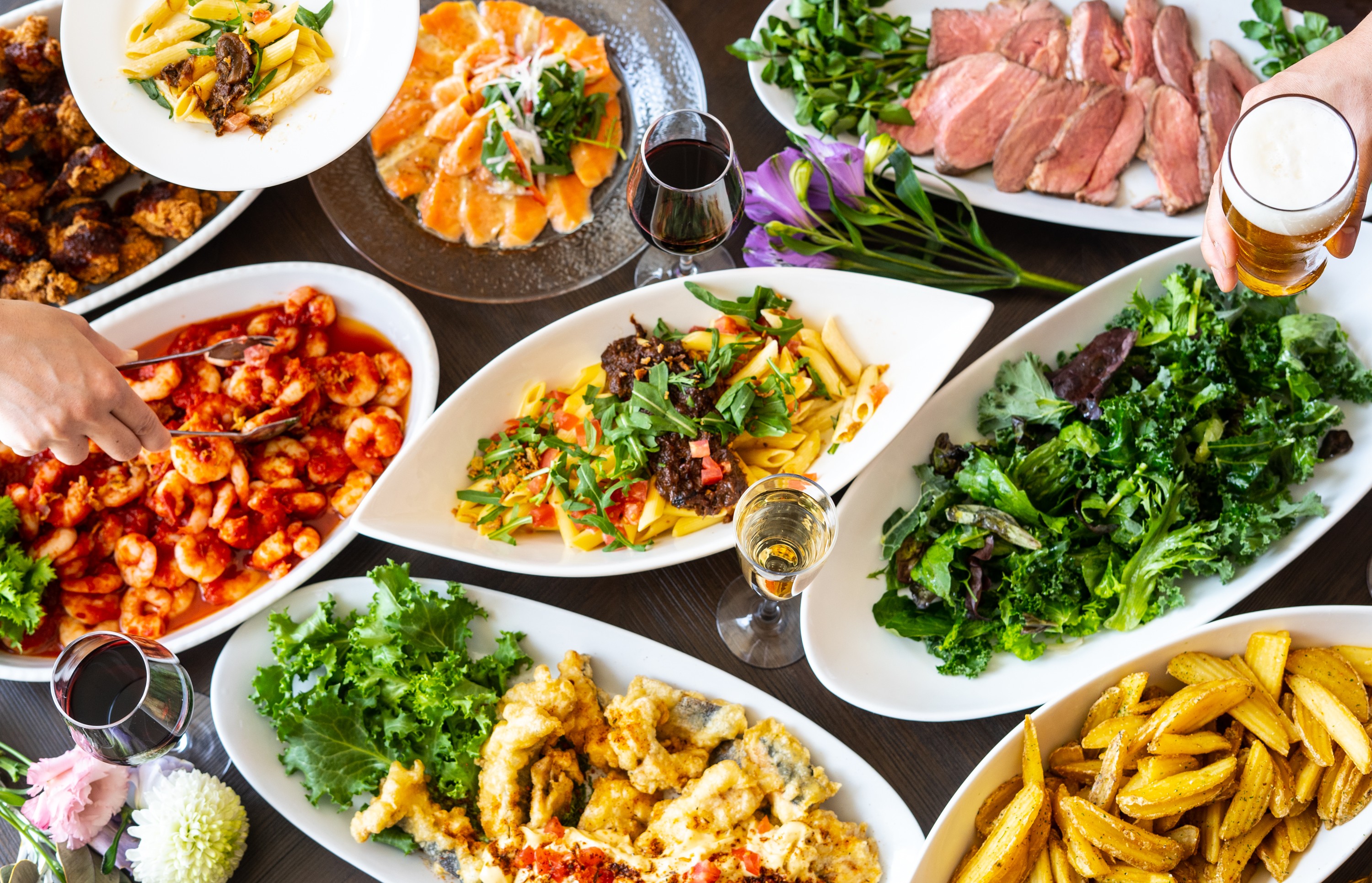 【歓送迎会や同窓会などにおすすめ】貸切3時間飲み放題付き 立食パーティープラン