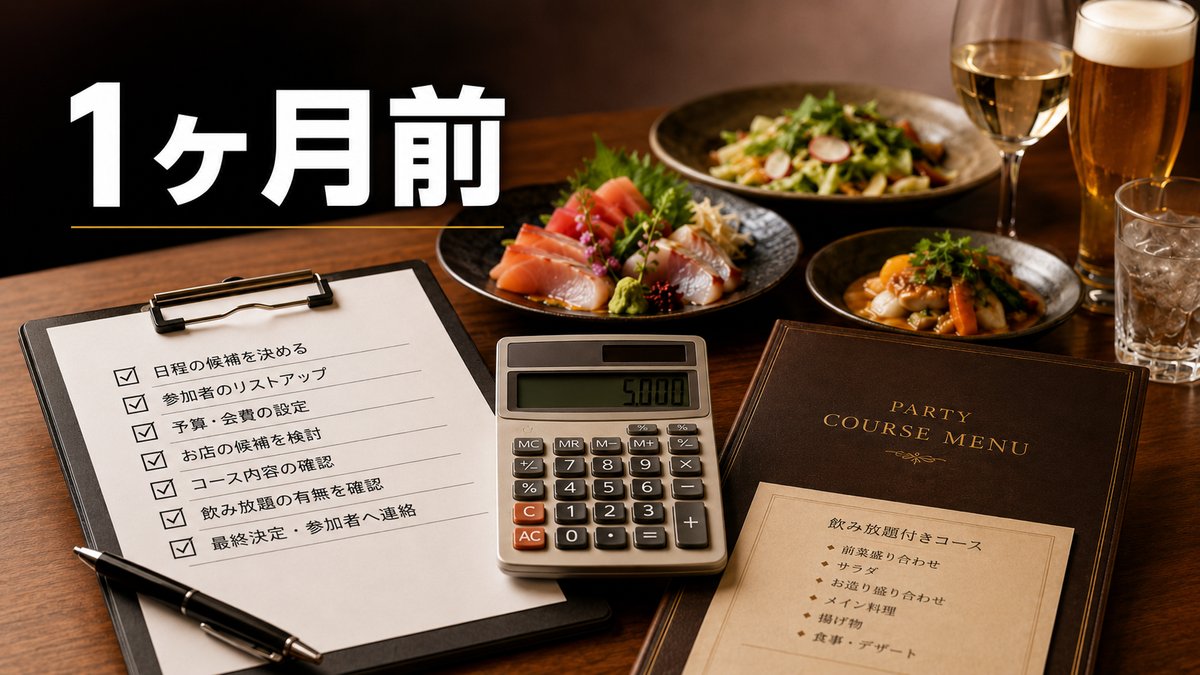 飲み会の1ヶ月前にやる詰めの準備